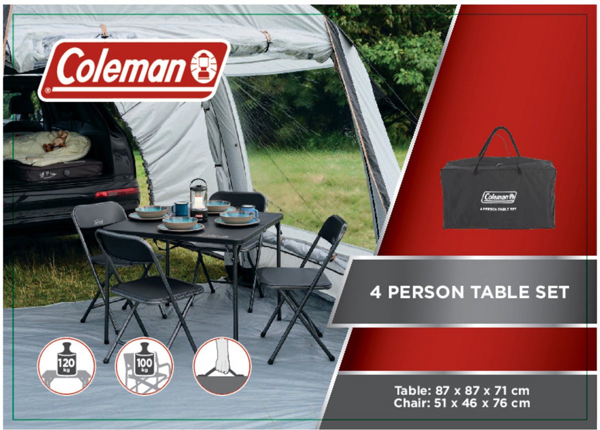 Kempinga galds ar krēsliem Coleman 4 Person Table set