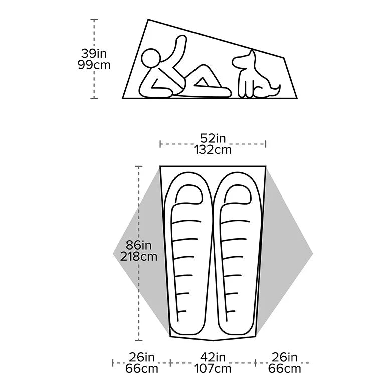 Telts Big Agnes Tiger Wall Ultralight 2-vietīga
