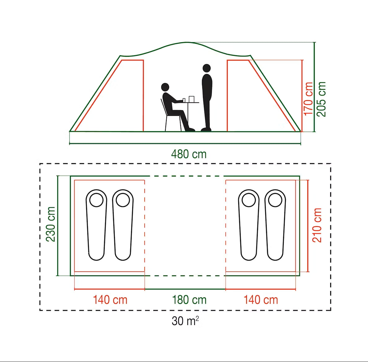 Četrvietīga telts Coleman Spruce Falls 4 Blackout