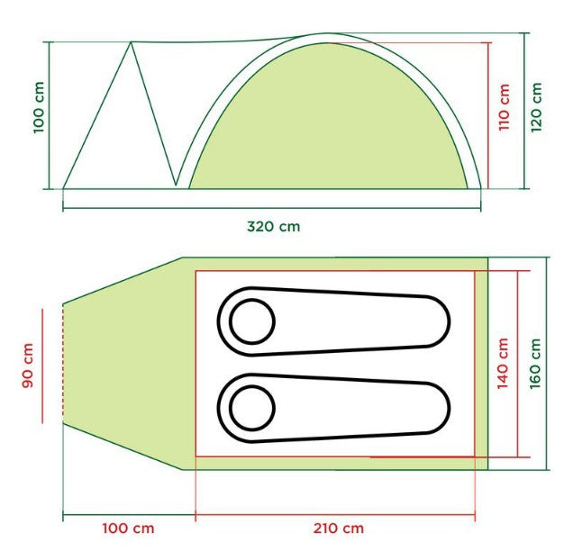 Divvietīga telts Coleman Darwin 2+