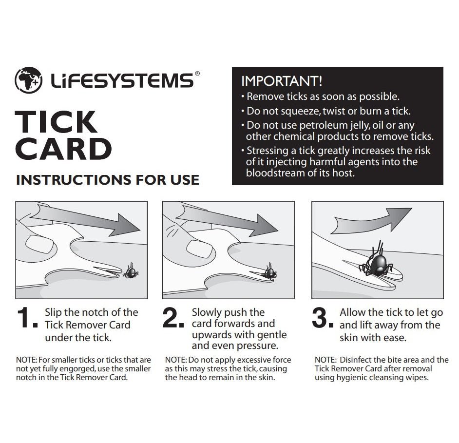 Ērču noņemšanas instruments Lifesystems Tick Remover Card