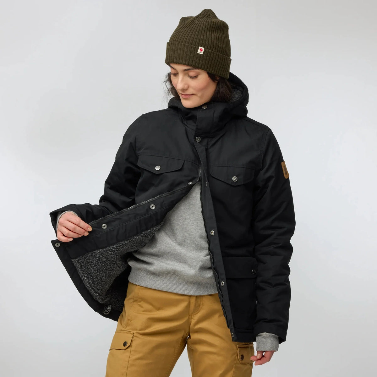 fjallraven greenland ziemas jaka sieviešu melna