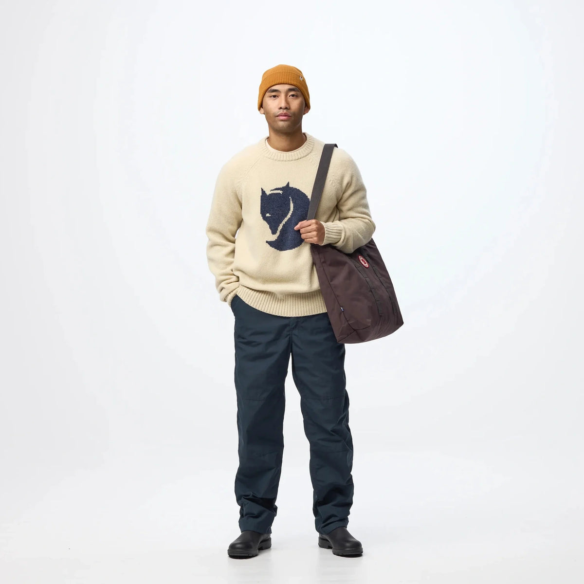 Fjallraven Logo Knit Sweater vilnas džemperis vīriešiem