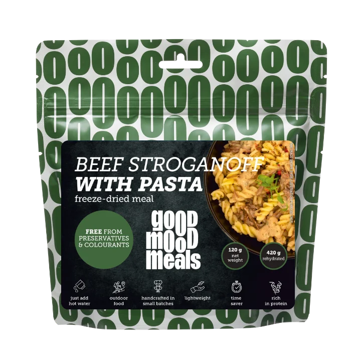 Good Mood Meals liellopa stroganovs ar makaroniem