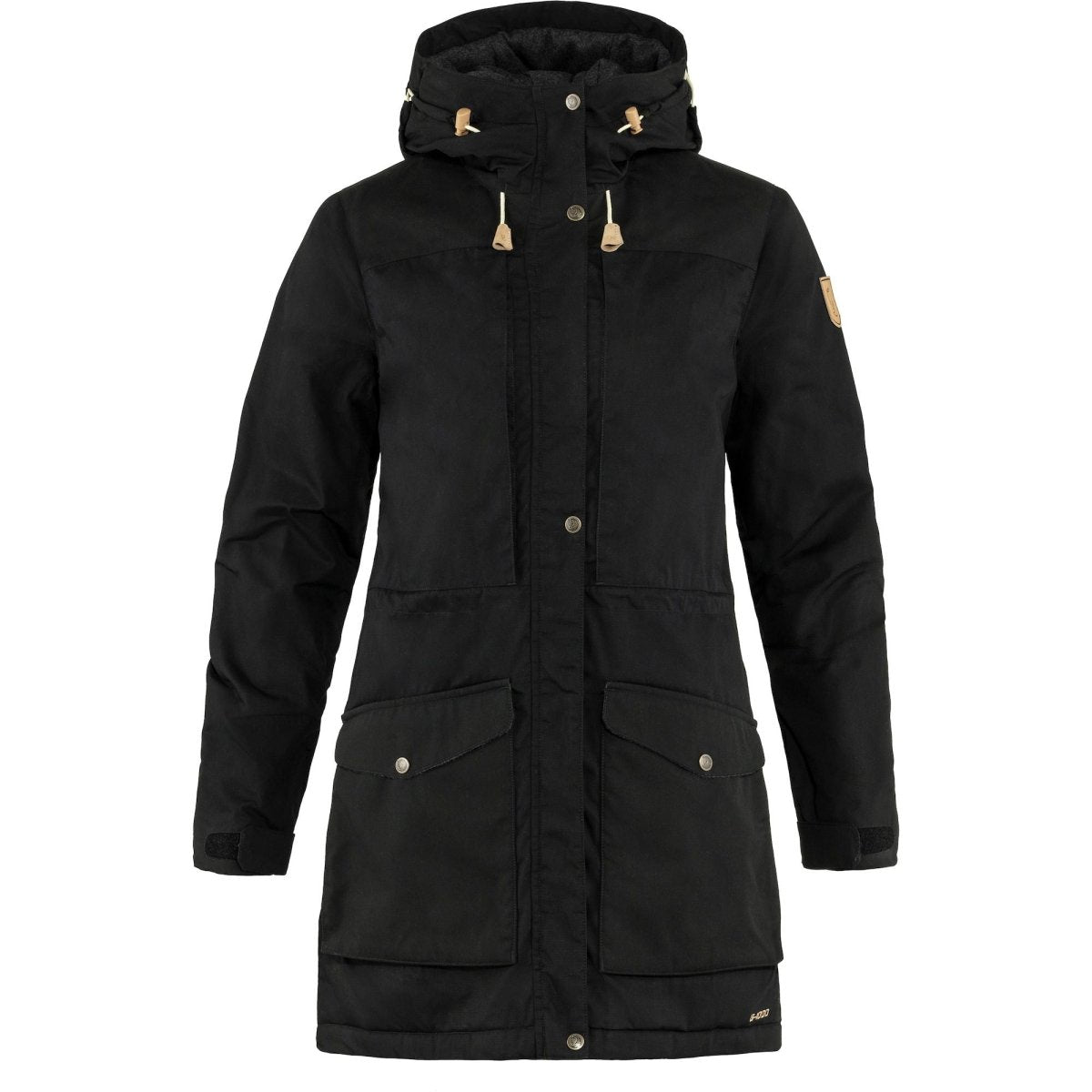 Jaka Fjallraven Singi Wool Padded Parka sieviešu Black