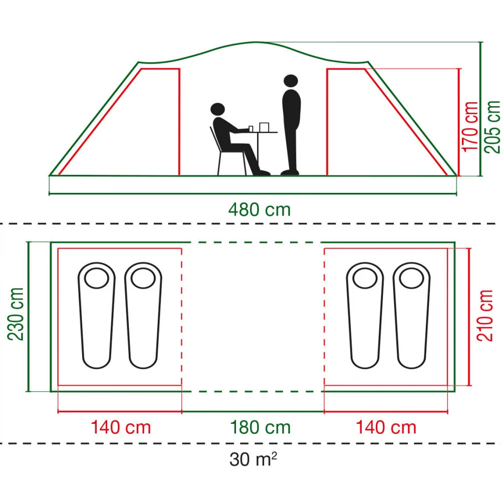 Četrvietīga telts Coleman Spruce Falls 4
