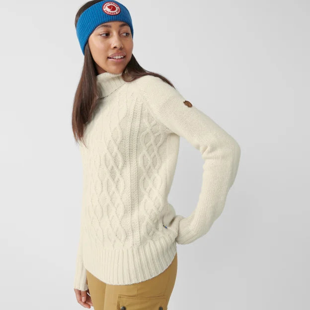 Džemperis Fjallraven Övik Cable Knit Roller sieviešu