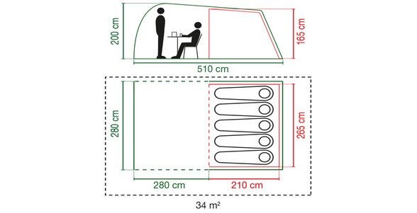 Piecvietīga telts Coleman Waterfall 5 Deluxe