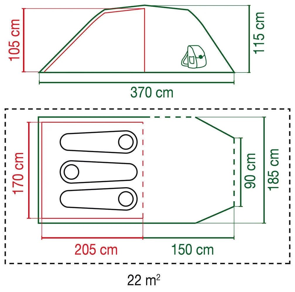 Trīsvietīga telts Coleman Cortes 3