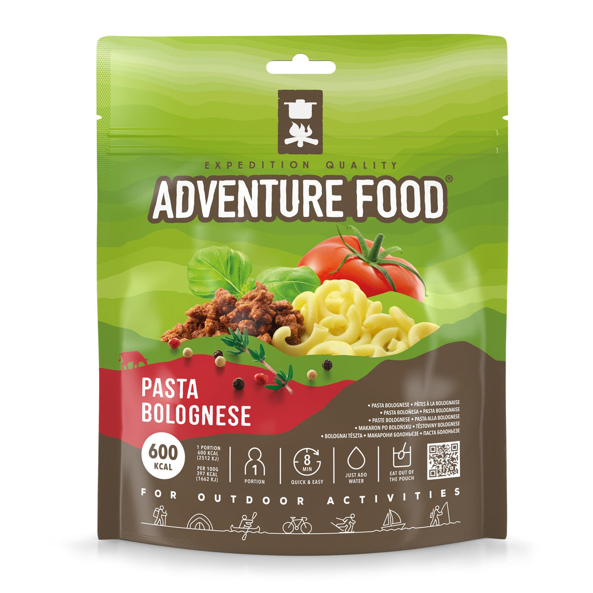 Tūristu pārtika Adventure Food Pasta Bolognese