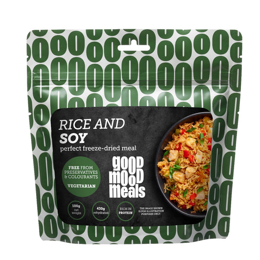 Pārgājienu pārtika Good Mood Meals rīsi ar soju