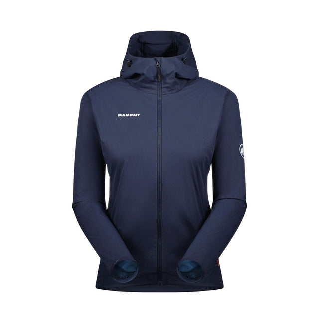 Vējjaka Mammut Granite SO Hooded sieviešu Marine-White Logo