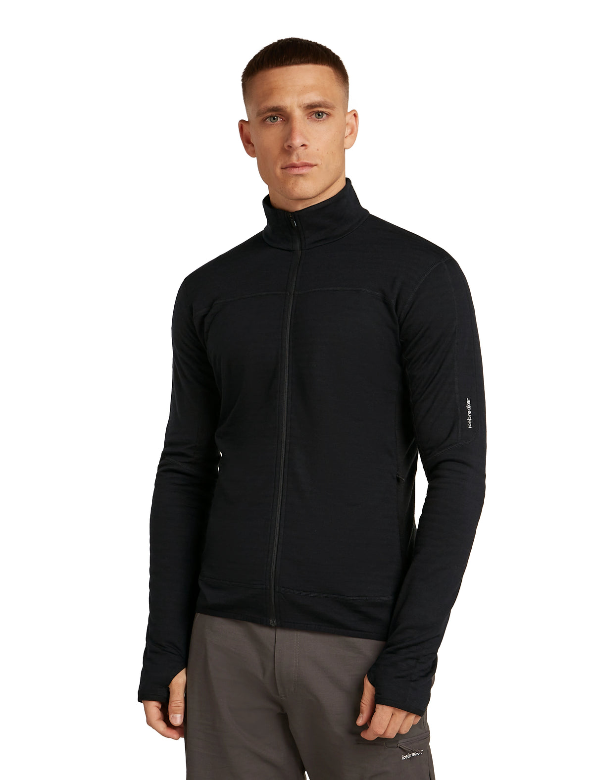 Vilnas flīsa jaka Icebreaker Real Fleece Descend LS Zip vīriešu
