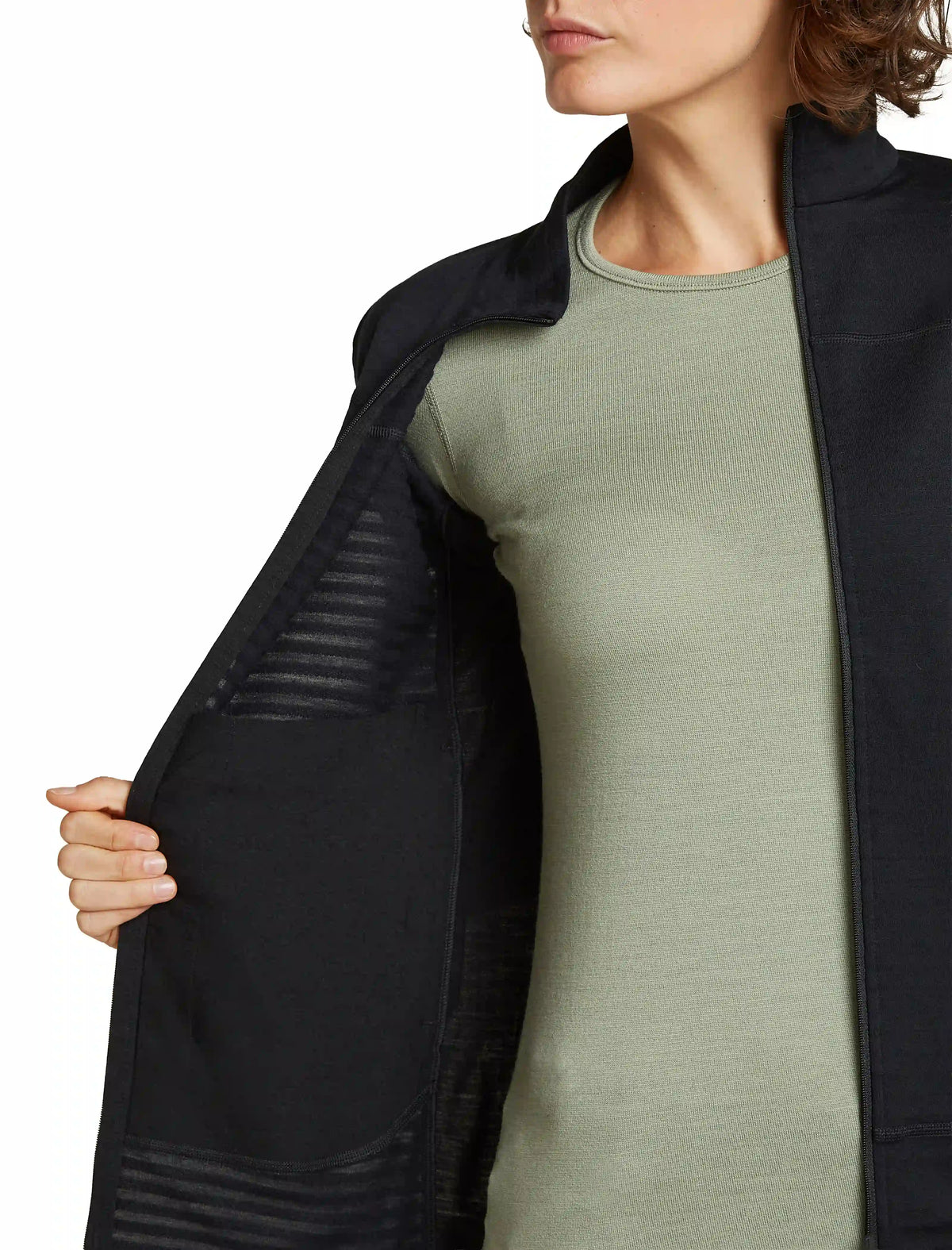 Vilnas jaka Icebreaker Real Fleece Descend LS Zip sieviešu