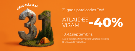Veikalam Ceļotājs 31 - visam -40% atlaide 4 dienas!