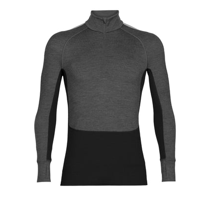 Merino termoveļas krekls Icebreaker ZoneKnit 260 LS Half Zip vīriešu Jet heather black