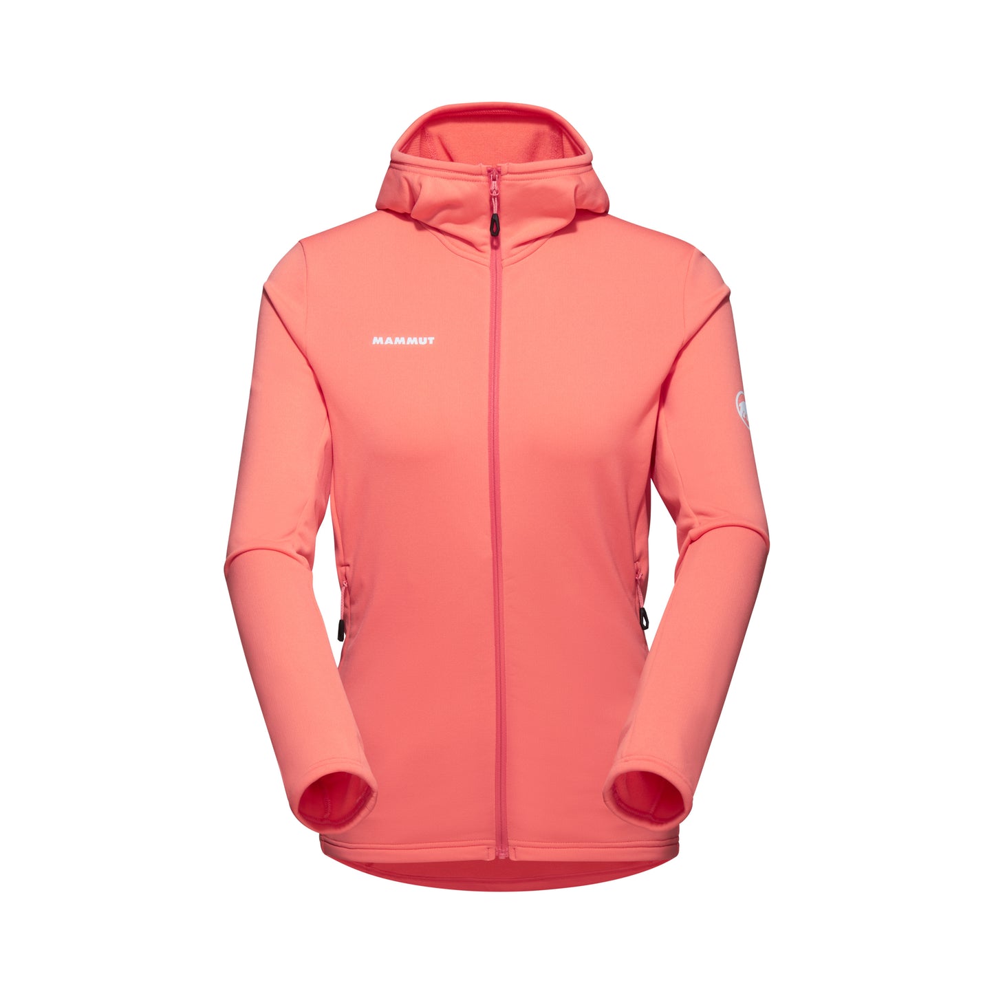 Mammut Aconcagua Light Hooded ML sieviešu flīsa jaka ar kapuci Salmon