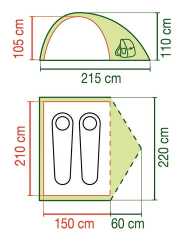 Divvietīga telts Coleman Crestline 2