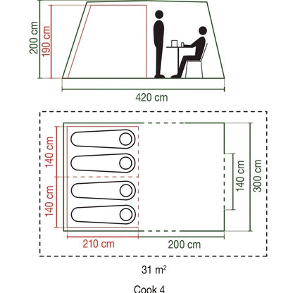 Četrvietīga telts Coleman Cook 4