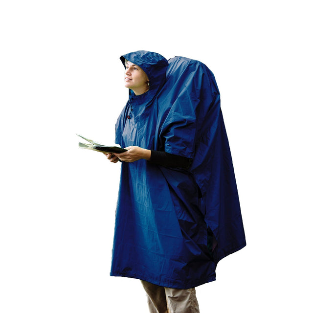 Lietus pončo-nojume Sea to Summit Nylon Tarp Poncho Blue