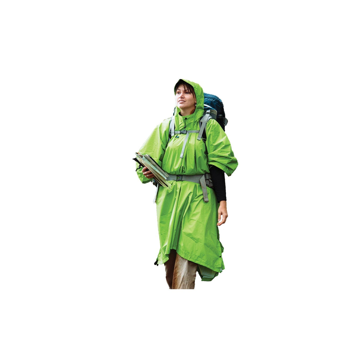 Lietus pončo-nojume Sea to Summit Nylon Tarp Poncho Green