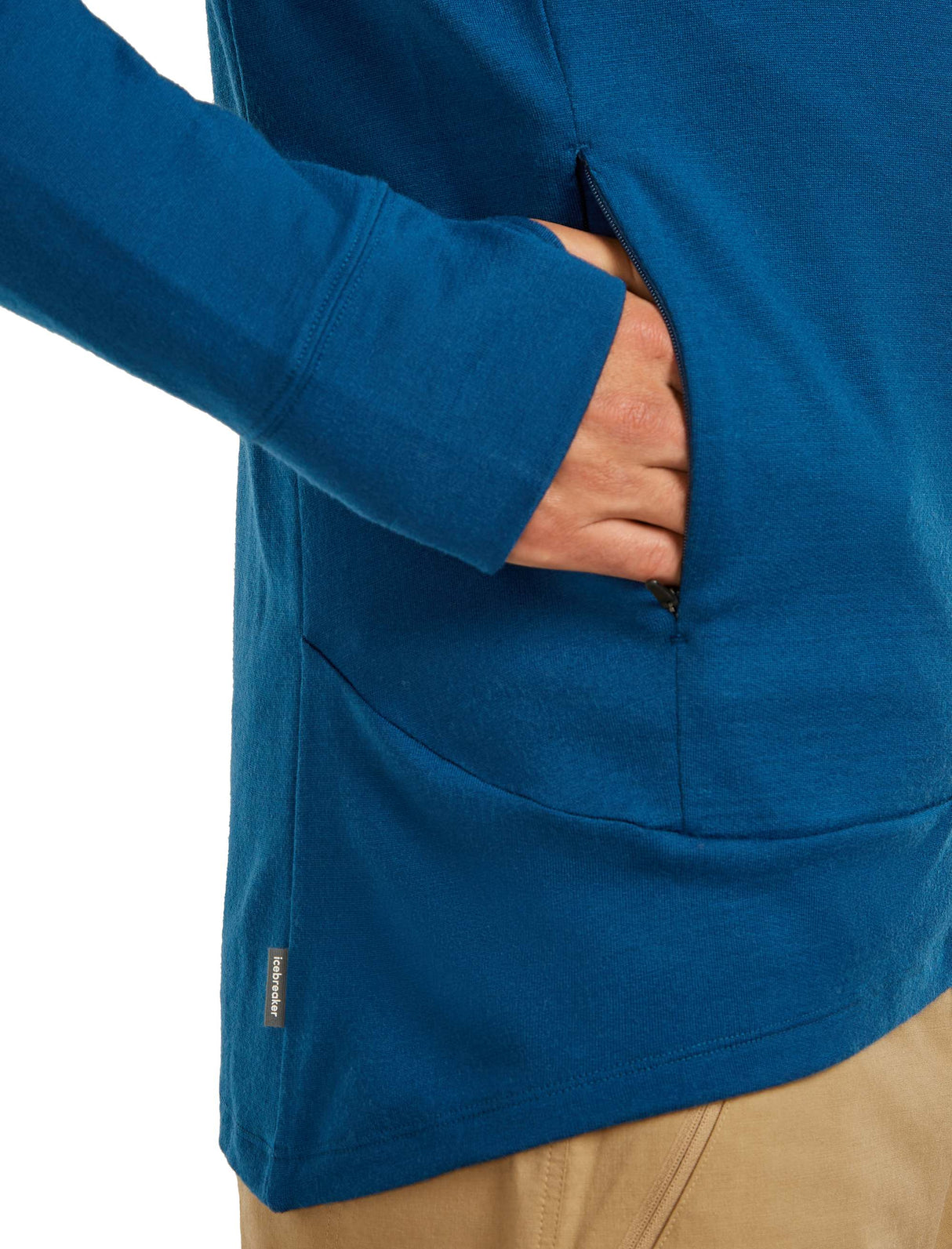 Merino jaka Icebreaker Quantum IV LS Zip Hoodie vīriešu