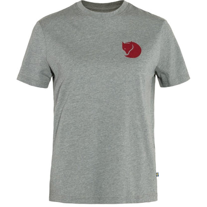 T-krekls Fjallraven Fox Boxy Logo Tee sieviešu Grey-Melange