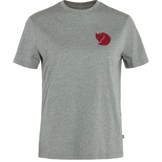 T-krekls Fjallraven Fox Boxy Logo Tee sieviešu Grey-Melange