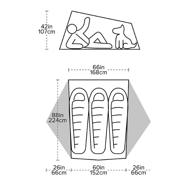 Telts Big Agnes Tiger Wall Ultralight 3-vietīga