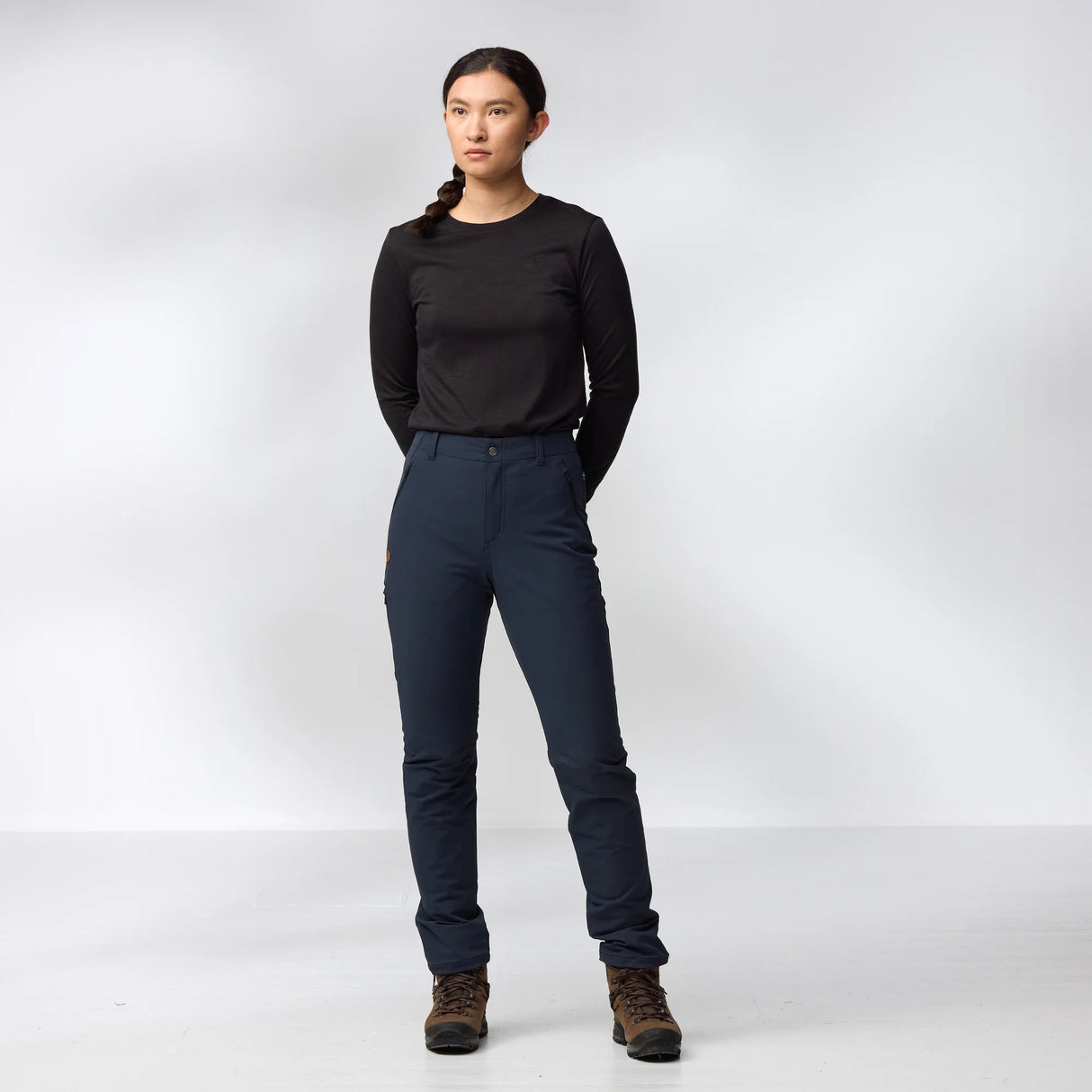 T-krekls Fjallraven Abisko Wool LS sieviešu