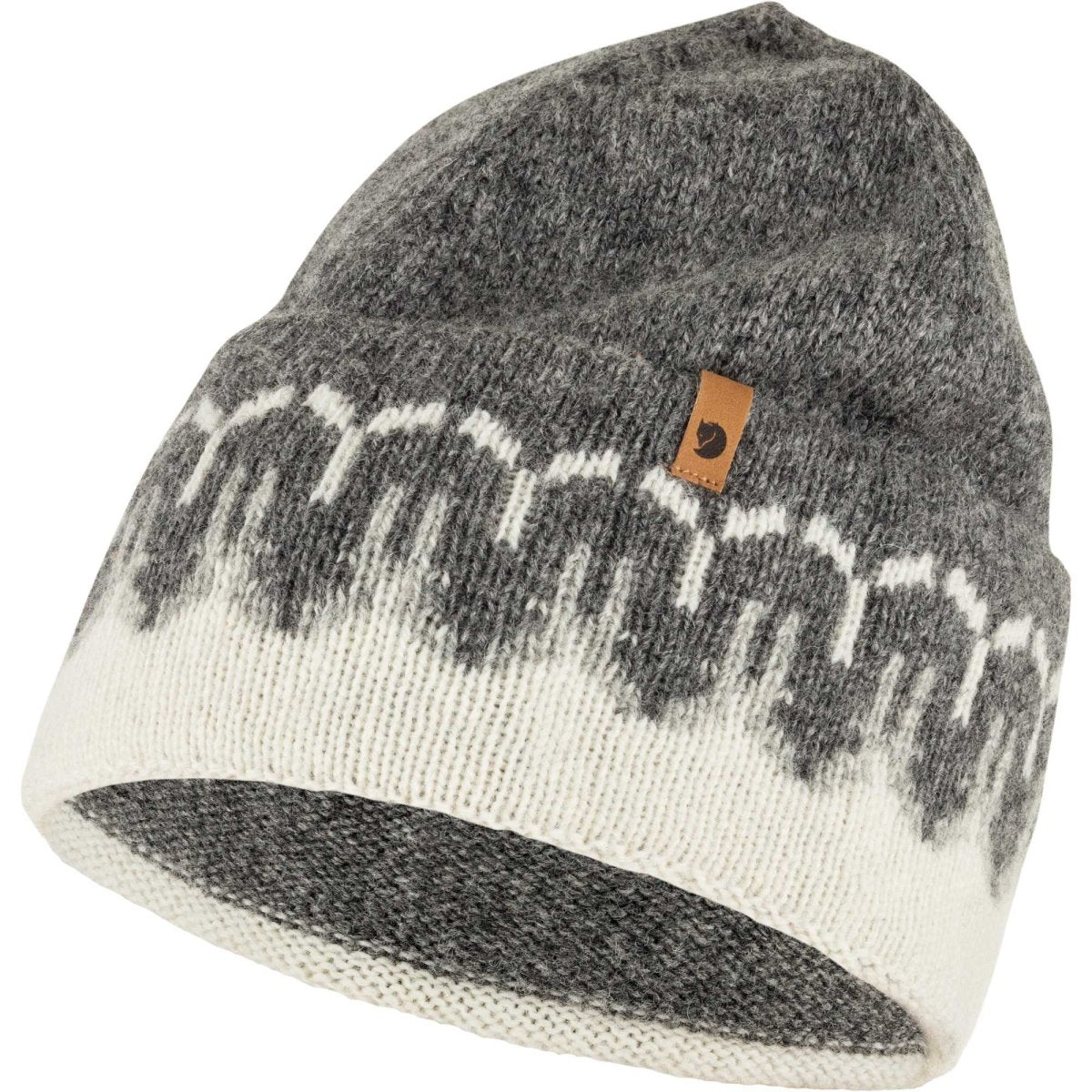 Cepure Fjallraven Övik Path Knit Beanie Chalk White-Grey