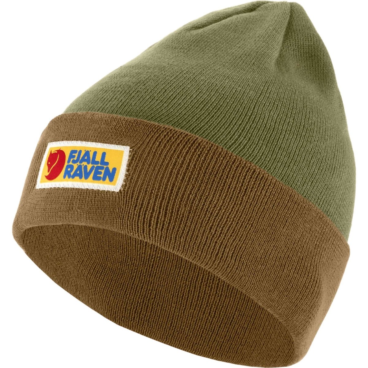 Cepure Fjallraven Vardag Classic Beanie Buckwheat Brown-Laurel Green