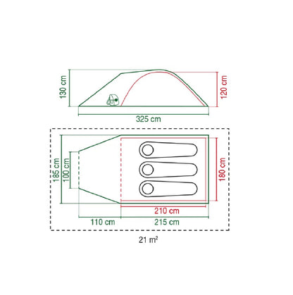 Trīsvietīga telts Coleman Darwin 3+