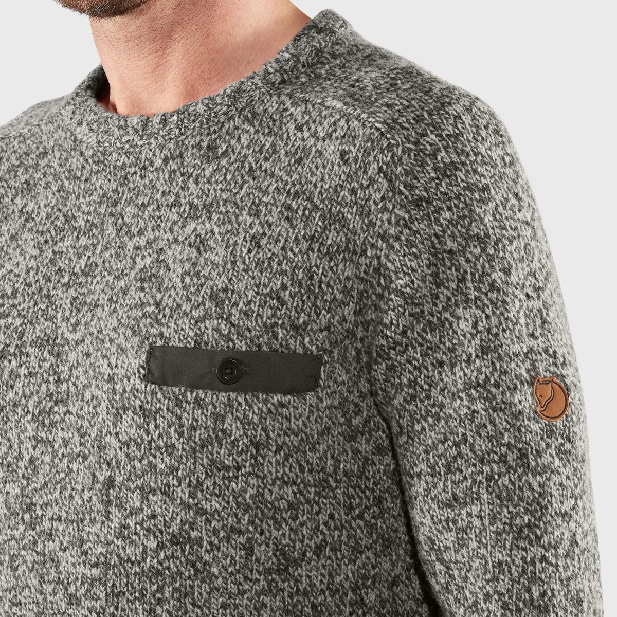 fjallraven lada adīts džemperis pelēks vīriešu