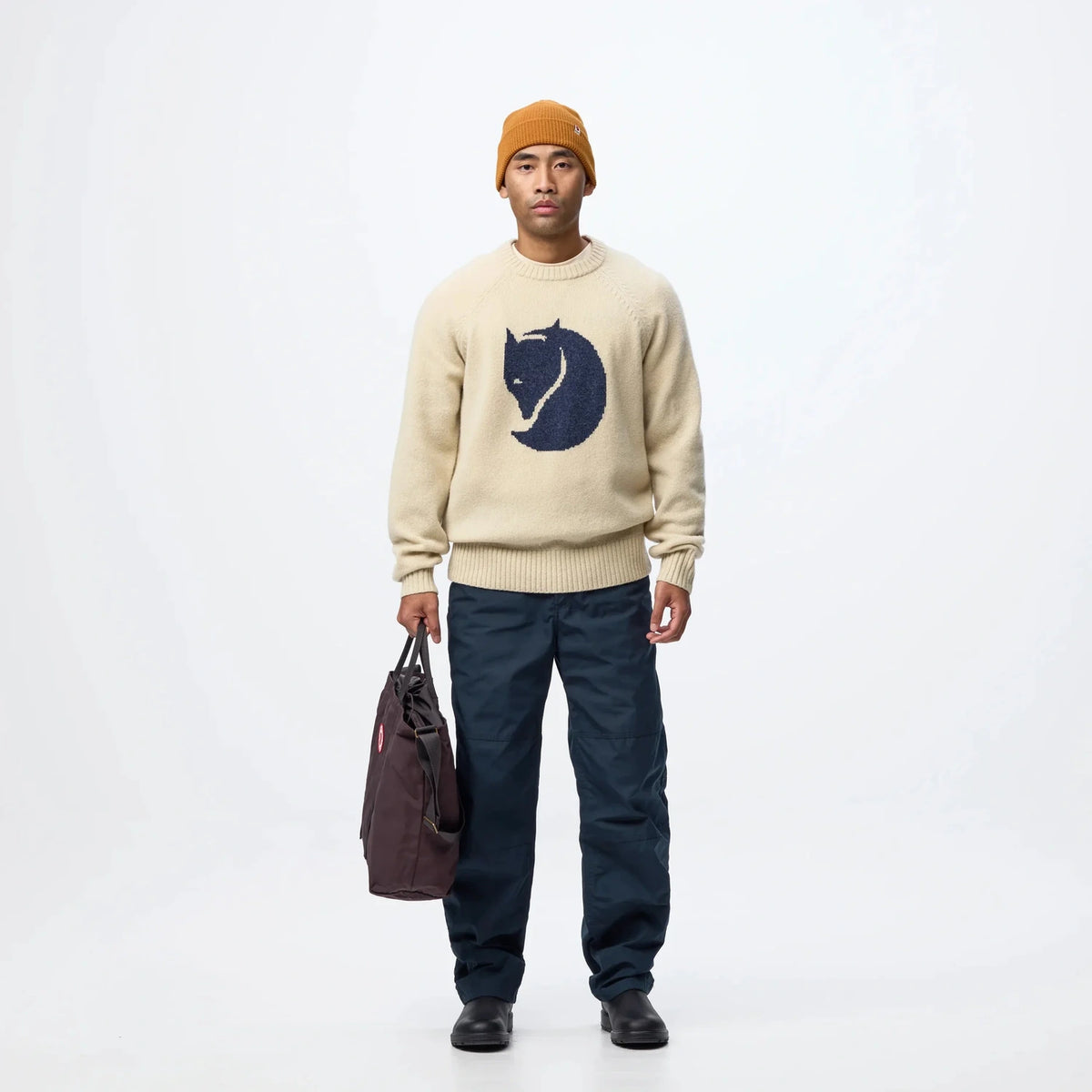 Fjallraven Logo Knit Sweater vilnas džemperis vīriešiem
