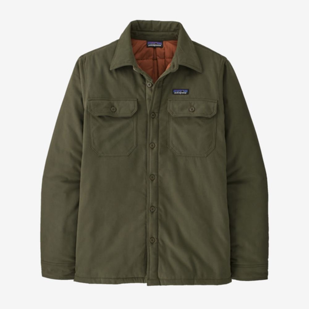 Flaneļa krekls Patagonia Insulated Organic Cotton Midweight Fjord vīriešu Basin Green