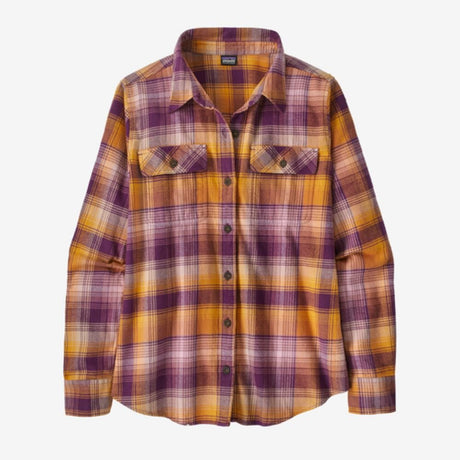Flaneļa krekls Patagonia Organic Cotton Midweight Fjord sieviešu Sun Rays: Night Plum S