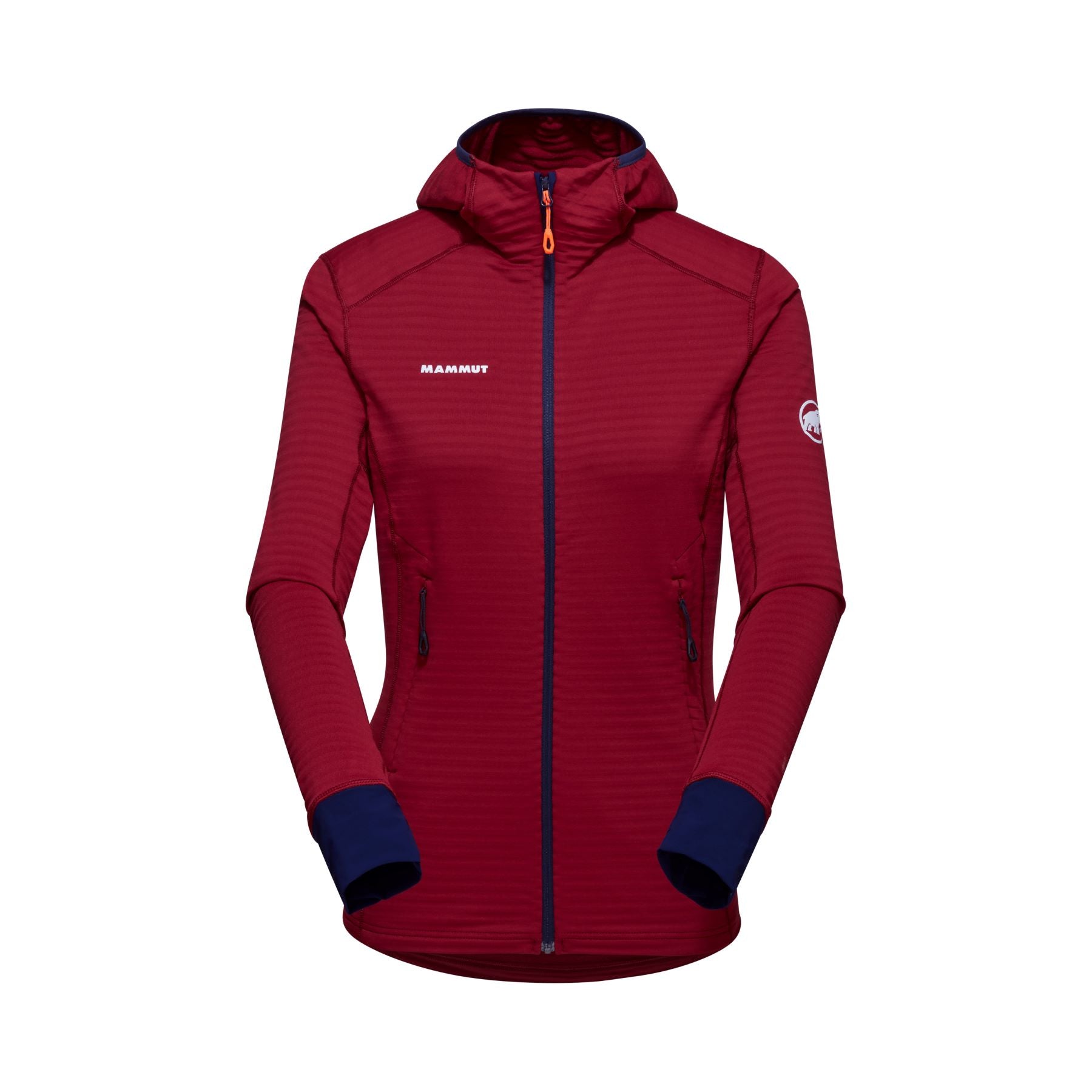 Flīsa jaka Mammut Taiss Light ML Hooded sieviešu Blood Red-Marine