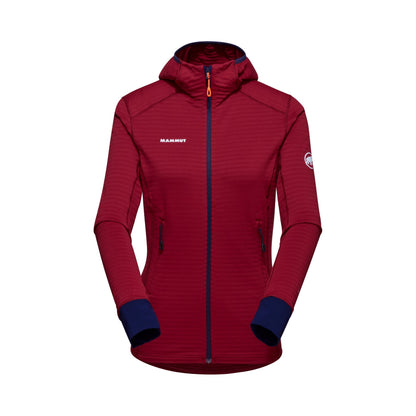 Flīsa jaka Mammut Taiss Light ML Hooded sieviešu Blood Red-Marine