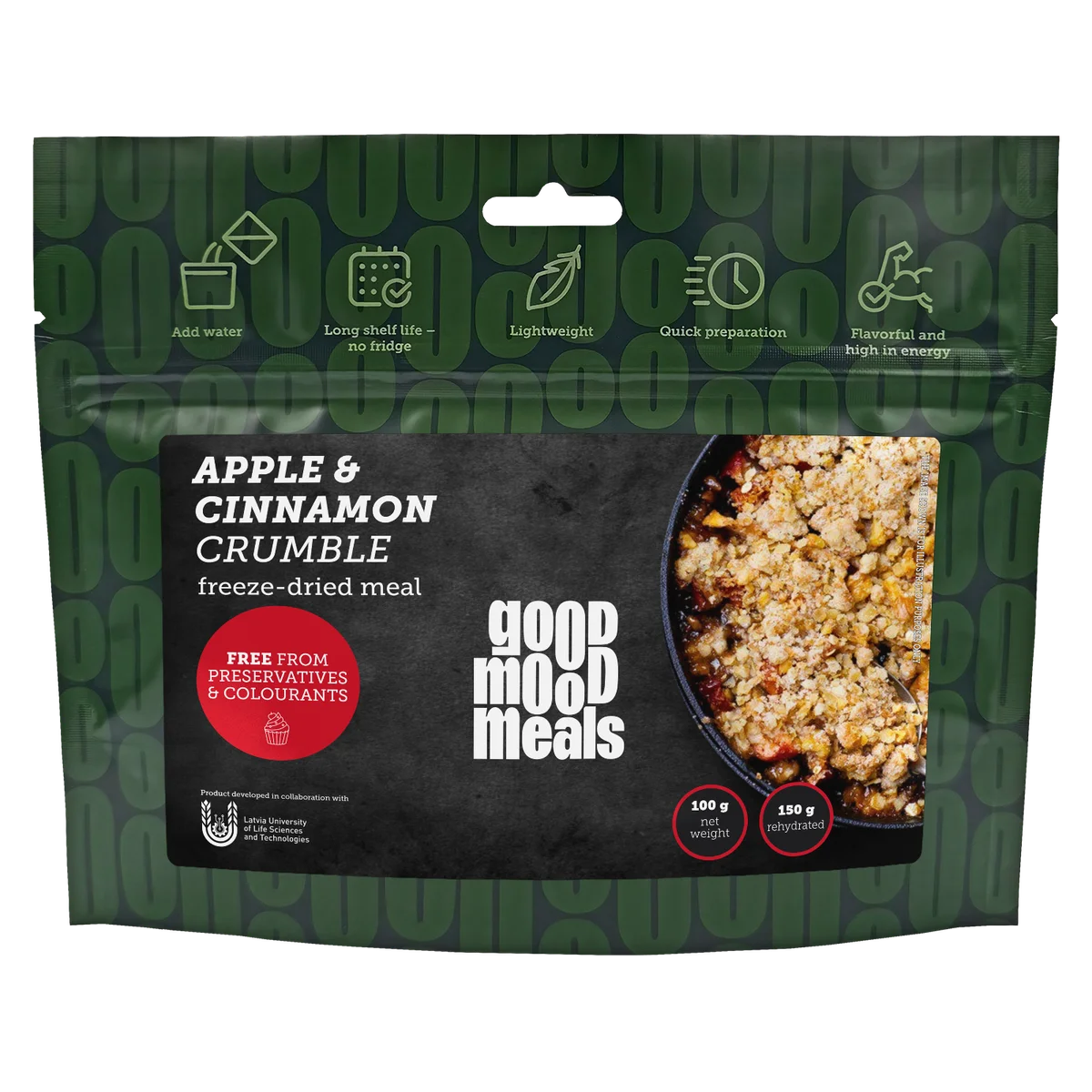 Freeze-dried food Good Mood Meals apple cinnamon crumble