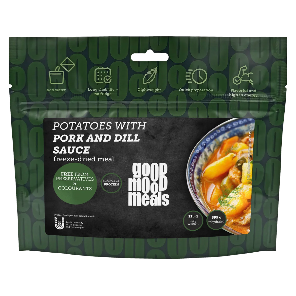 Freeze-dried food Good Mood Meals potatoes with pork and dill sauce