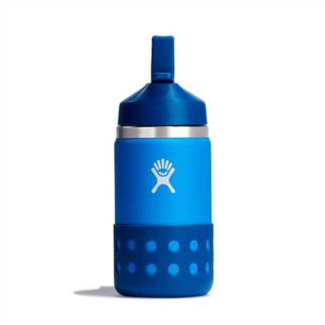 Hydro Flask pudele 350 ml Kids Wide Mouth Straw Lid And Boot 12 Oz Lake