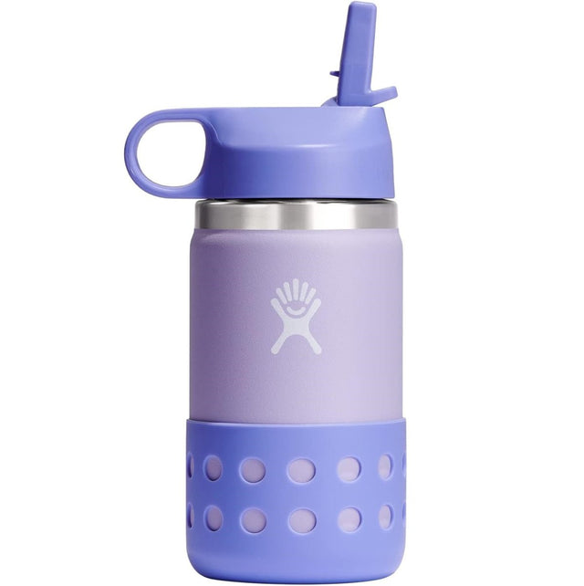 Hydro Flask pudele 350 ml Kids Wide Mouth Straw Lid And Boot 12 Oz Wisteria