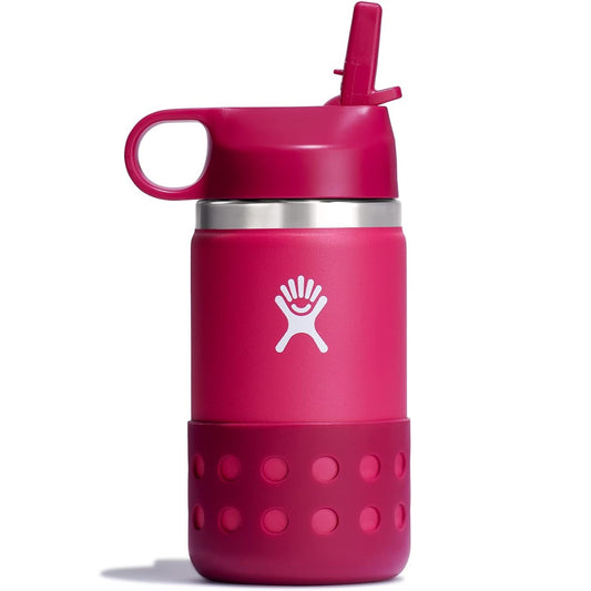 Hydro Flask pudele 350 ml Kids Wide Mouth Straw Lid And Boot Wisteria 12 Oz Peony