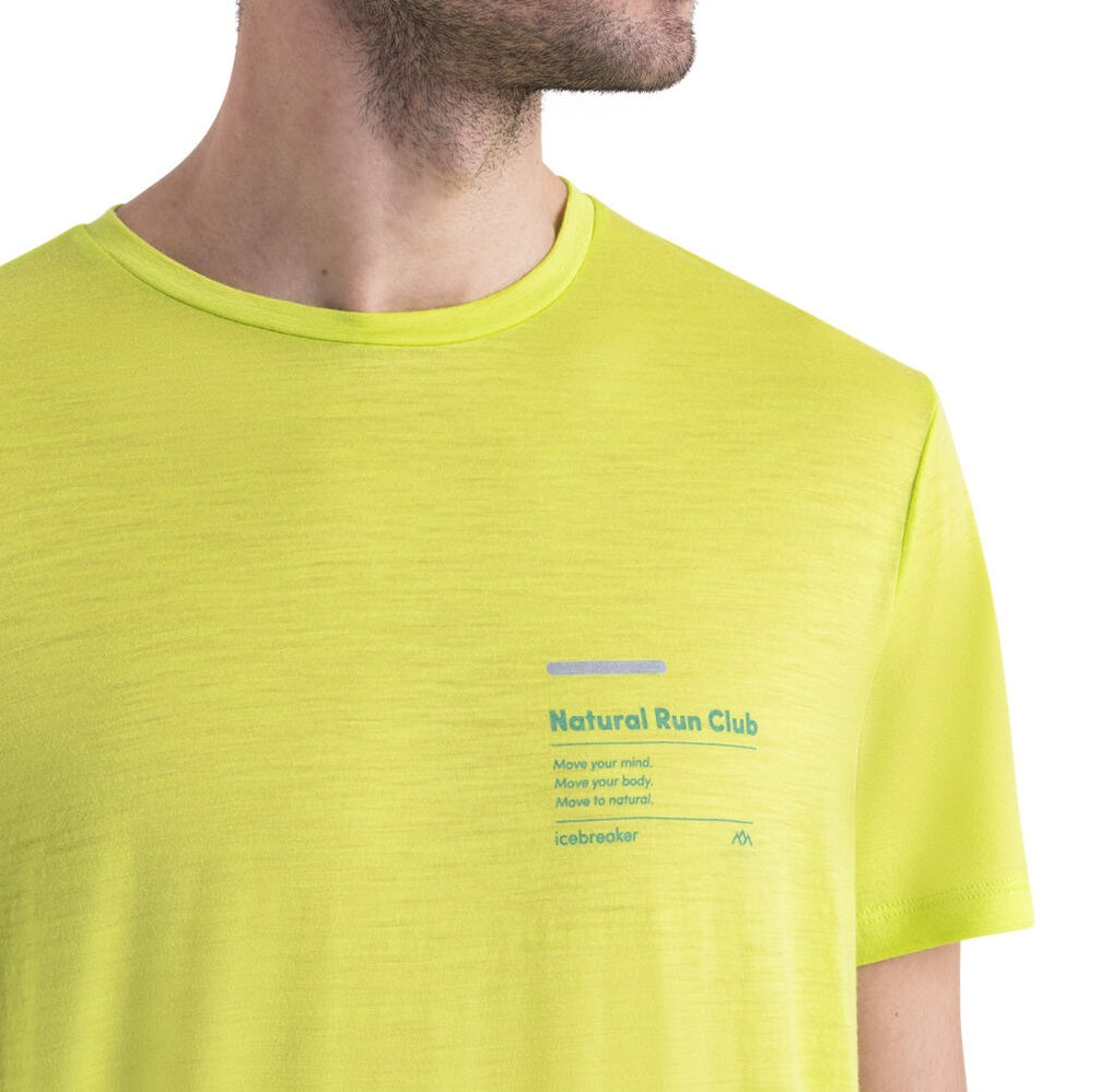 Merino T-krekls Icebreaker 150 Tech Lite III Natural Run Club 2.0 vīriešu