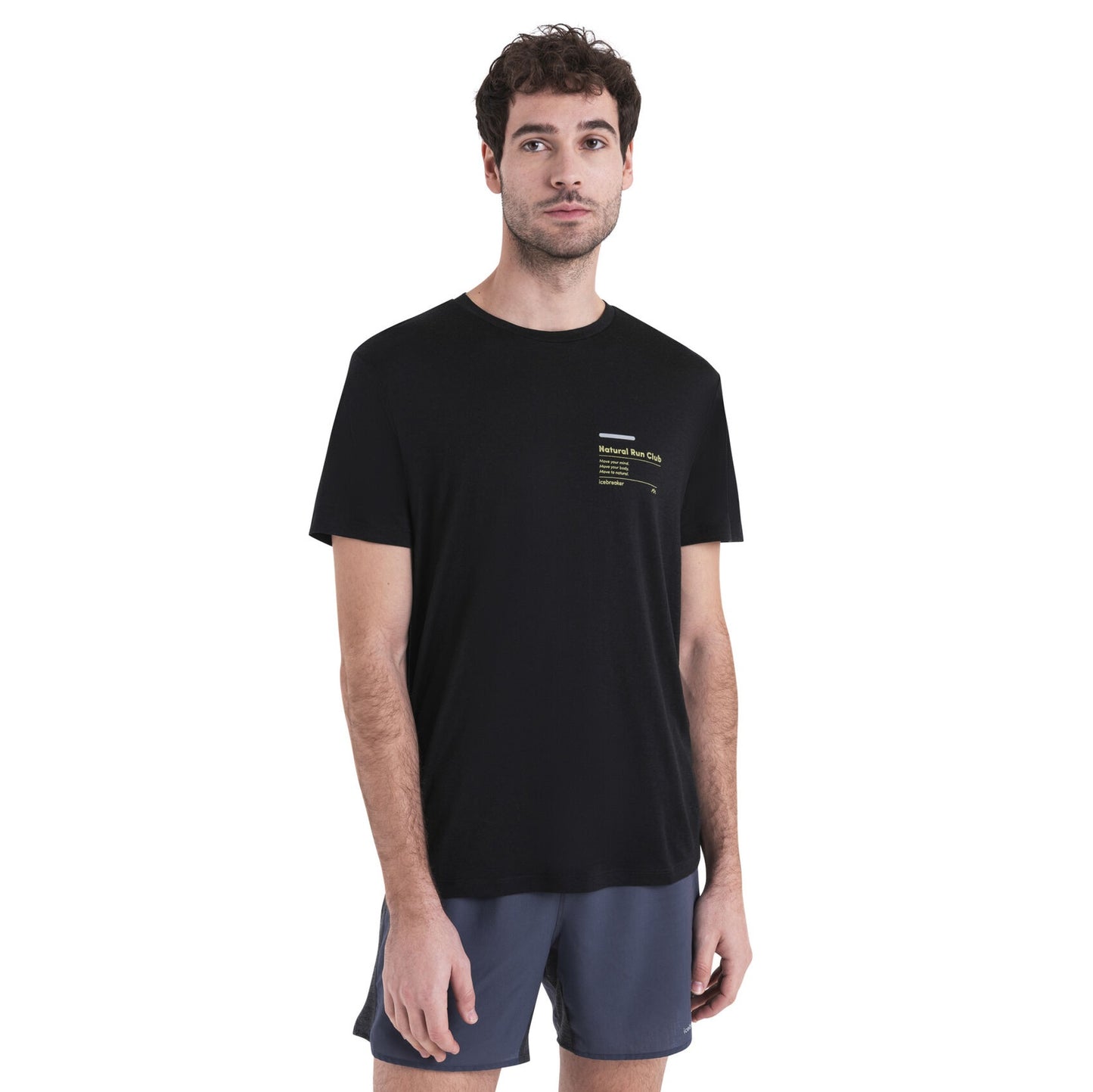 Merino T-krekls Icebreaker 150 Tech Lite III Natural Run Club 2.0 vīriešu
