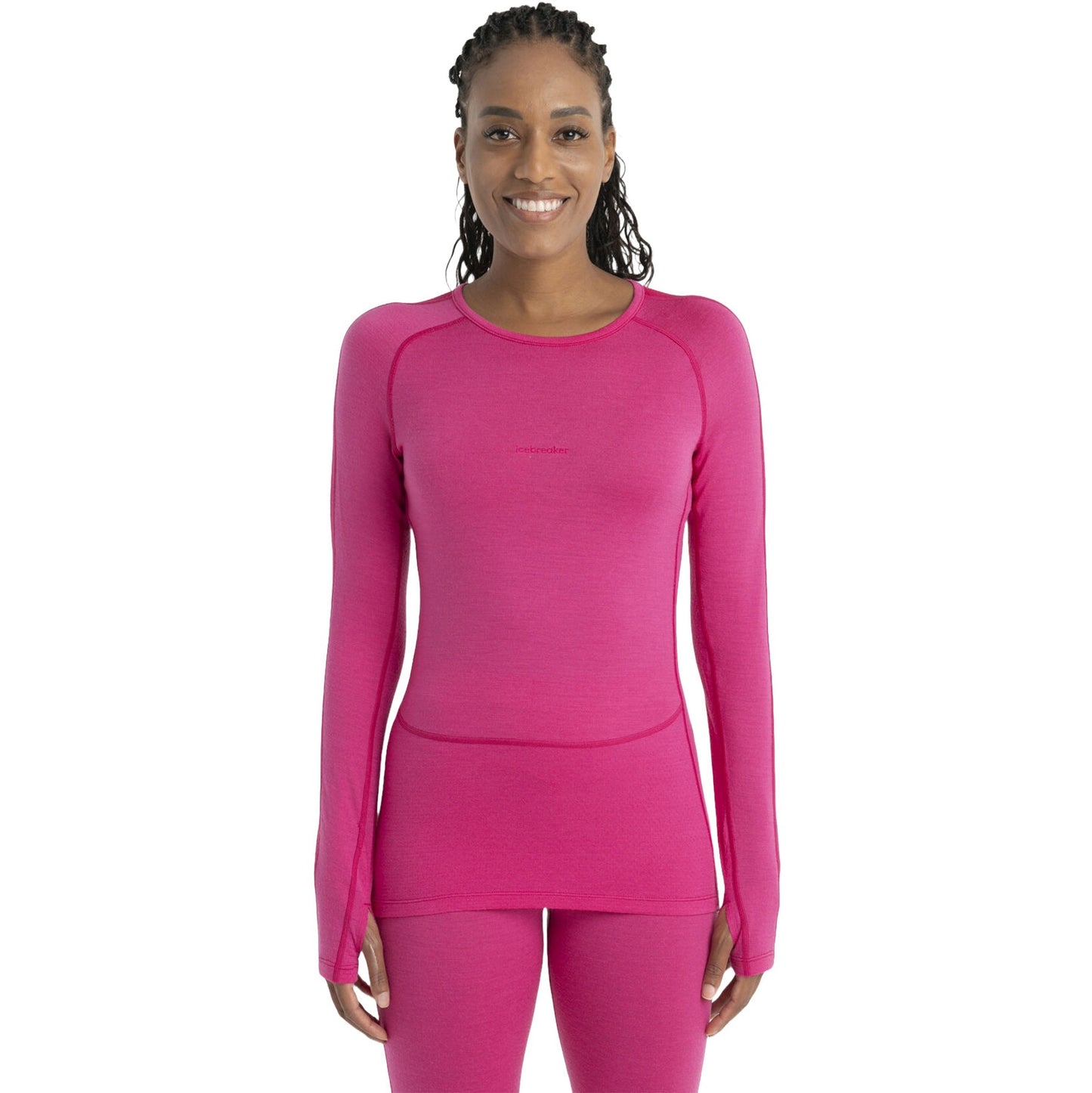 Termo krekls Icebreaker ZoneKnit 260 LS Crewe merino sieviešu Tempo Electric PInk