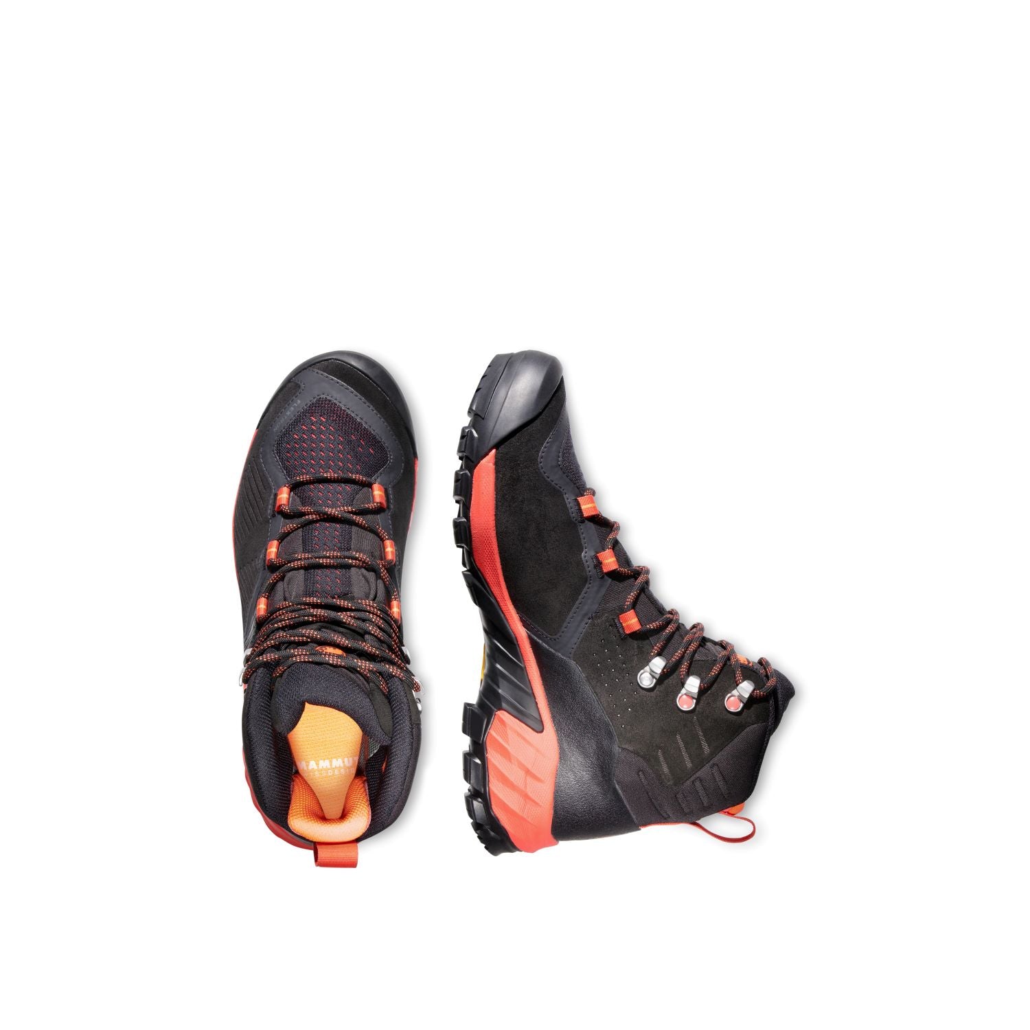 Pārgājienu zābaki Mammut Sapuen High Goretex sieviešu Black-Dark Salmon