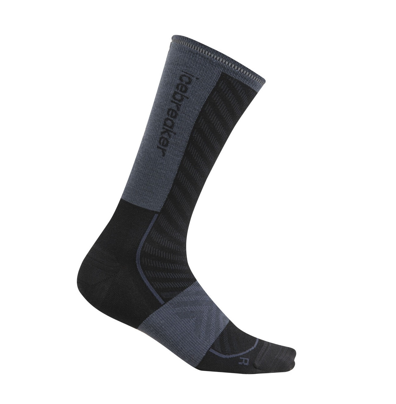 Skriešanas zeķes Icebreaker Merino Run+ Ultralight Crew vīriešu Black Graphite