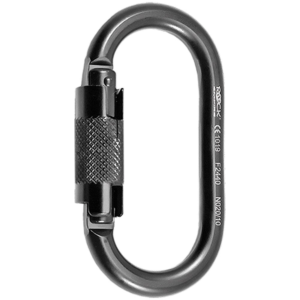 Tērauda karabīne Rock Empire Steel Carabiner O KL-2T Black